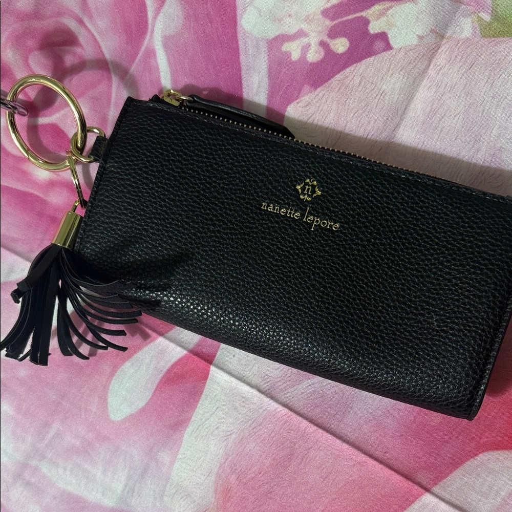 Nanette Lepore Textured Leather Tassel Keyring Wallet